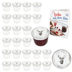 01-00081476-Sturz-TO82-Alois-Hirsch-Deckel-230er-25er-Set-Deko.jpg 25er Set Sturzglas 230 ml To 82 Alois Hirsch Deckel incl. Rezeptheft_Bild_1
