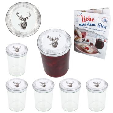 6er Set Sturzglas 435 ml To 82 Alois Hirsch Deckel incl. Rezeptheft_Bild_1