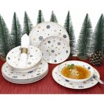 12tlg Tafelservice Stars schwarz-gold Steingut für 6 Personen - 23108231 & 23108248_Bild_3