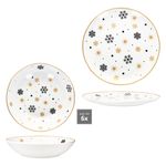 12tlg Tafelservice Stars schwarz-gold Steingut für 6 Personen - 23108231 & 23108248_Bild_4