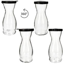 04-13172818S-Mia-Misura-Karaffe-0-5L-schwarzer-Kunststoffdeckel-360-Grad-Ansicht.jpg 5 Liter geeicht aus Glas mit schwarzem Kunststoff-Deckel - 13172818S_Bild_4