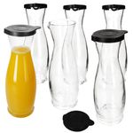 6er Set MIA Misura Karaffe 1l geeicht aus Glas mit schwarzem Kunststoff-Deckel - 13173018S _Bild_1