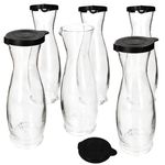 6er Set MIA Misura Karaffe 1l geeicht aus Glas mit schwarzem Kunststoff-Deckel - 13173018S _Bild_2