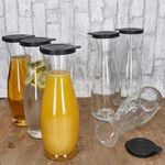 12er Set MIA Misura Karaffe 1l geeicht aus Glas mit schwarzem Kunststoff-Deckel - 13173018S _Bild_3