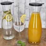 12er Set MIA Misura Karaffe 1l geeicht aus Glas mit schwarzem Kunststoff-Deckel - 13173018S _Bild_6