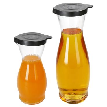 5 Liter & 1x 1 Liter geeicht aus Glas mit schwarzem Kunststoff-Deckel - 13173018S & 13172818S_Bild_1