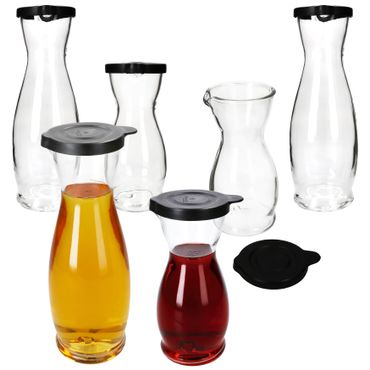 5 Liter & 3x 1 Liter geeicht aus Glas mit schwarzem Kunststoff-Deckel - 13173018S & 13172818S_Bild_1