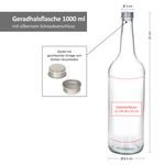 12er Set Geradhalsflasche 1000 ml + Schraubverschluss PP28 Silber_Bild_6