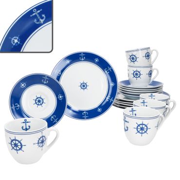 18tlg Kaffeeservice Ahoi Porzellan für 6 Personen_Bild_1