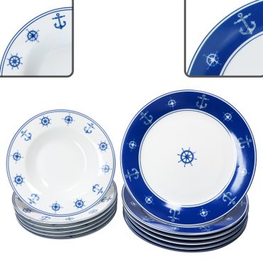 12tlg Tafelservice AHOI für 6 Personen aus Porzellan_Bild_1