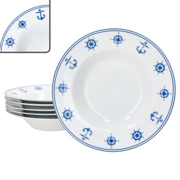 6er Set AHOI Suppenteller für 6 Personen aus Porzellan_Bild_1