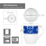 6er Set AHOI Kaffeebecher für 6 Personen aus Porzellan_Bild_7