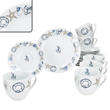 18tlg Kaffeeservice NEPTUN für 6 Personen aus Porzellan_Bild_1