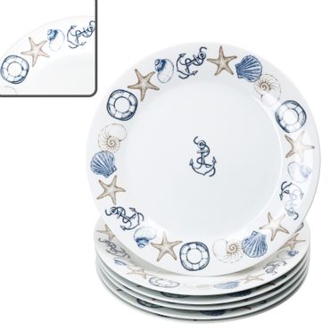 6er Set NEPTUN Speiseteller für 6 Personen aus Porzellan_Bild_1