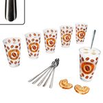 12tlg Latte Macchiato Set - 6x CREMONA Gläser orange + 6x STYLE ART Latte Macchiato Löffel - 0806137 & 747-310_Bild_1
