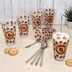 12tlg Latte Macchiato Set - 6x CREMONA Gläser orange + 6x STYLE ART Latte Macchiato Löffel - 0806137 & 747-310_Bild_3