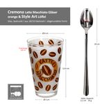 12tlg Latte Macchiato Set - 6x CREMONA Gläser orange + 6x STYLE ART Latte Macchiato Löffel - 0806137 & 747-310_Bild_6