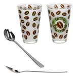 12tlg Latte Macchiato Set - 6x CREMONA Gläser grün + 6x STYLE ART Latte Macchiato Löffel - 0806182 & 747-310_Bild_3