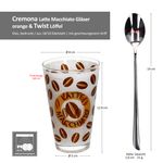 12tlg Latte Macchiato Set - 6x CREMONA Gläser orange + 6x TWIST Latte Macchiato Löffel - 0806137 & 747-480_Bild_6