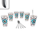 12tlg Latte Macchiato Set - 6x CREMONA Gläser blau + 6x TWIST Latte Macchiato Löffel - 0806236 & 747-480_Bild_2