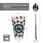 12tlg Latte Macchiato Set - 6x CREMONA Gläser blau + 6x TWIST Latte Macchiato Löffel - 0806236 & 747-480_Bild_6