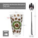 12tlg Latte Macchiato Set - 6x CREMONA Gläser grün + 6x TWIST Latte Macchiato Löffel - 0806182 & 747-480_Bild_4