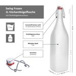 6er Set Glasflaschen Serie Swing Frosted mit Bügelverschluss 1L_Bild_6