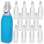 12er Set Glasflaschen Serie Swing Frosted mit Bügelverschluss 1L_Bild_1