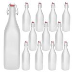 12er Set Glasflaschen Serie Swing Frosted mit Bügelverschluss 1L_Bild_2
