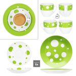 18tlg Kaffeeservice PULA GRÜN Porzellan für 6 Personen_Bild_4