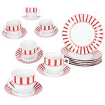 18tlg Kaffeeservice SPLIT ROT Porzellan für 6 Personen_Bild_1