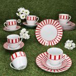 18tlg Kaffeeservice SPLIT ROT Porzellan für 6 Personen_Bild_2