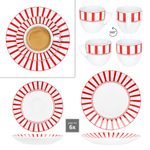 18tlg Kaffeeservice SPLIT ROT Porzellan für 6 Personen_Bild_4