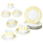 18tlg Kaffeeservice SPLIT GELB Porzellan für 6 Personen_Bild_1