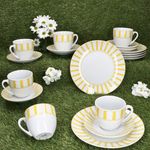 18tlg Kaffeeservice SPLIT GELB Porzellan für 6 Personen_Bild_2