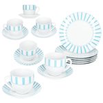 18tlg Kaffeeservice SPLIT TÜRKIS Porzellan für 6 Personen_Bild_1