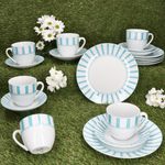 18tlg Kaffeeservice SPLIT TÜRKIS Porzellan für 6 Personen_Bild_2