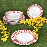 12tlg Tafelservice SPLIT ROT Porzellan für 6 Personen_Bild_2