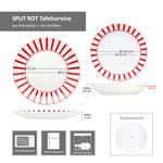 12tlg Tafelservice SPLIT ROT Porzellan für 6 Personen_Bild_8