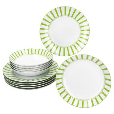 12tlg Tafelservice SPLIT GRÜN Porzellan für 6 Personen_Bild_1