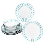 12tlg Tafelservice SPLIT TÜRKIS Porzellan für 6 Personen_Bild_1