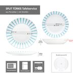 12tlg Tafelservice SPLIT TÜRKIS Porzellan für 6 Personen_Bild_7