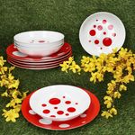 12tlg Tafelservice PULA ROT Porzellan für 6 Personen_Bild_2