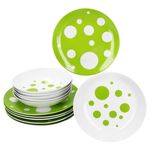 12tlg Tafelservice PULA GRÜN Porzellan für 6 Personen_Bild_1