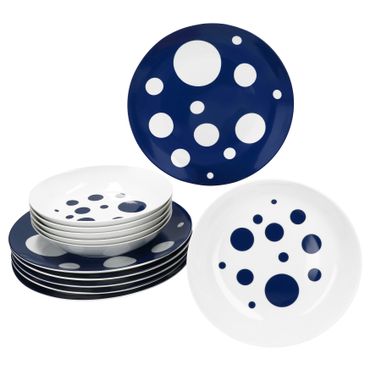 12tlg Tafelservice PULA DUNKELBLAU Porzellan für 6 Personen_Bild_1