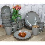 18tlg Frühstücksset LUCCA für 6 Personen aus Steingut - 24327466_Bild_3