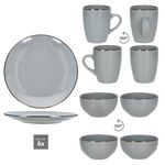 18tlg Frühstücksset LUCCA für 6 Personen aus Steingut - 24327466_Bild_4