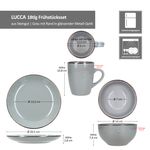 18tlg Frühstücksset LUCCA für 6 Personen aus Steingut - 24327466_Bild_7