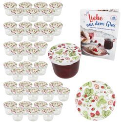 01-00082291-Sturz-TO82-Wald-Erdbeeren-Deckel-past-230er-40er-Set-Deko.jpg 40er Set Sturzglas 230 ml To 82 Wald-Erdbeeren Deckel incl. Rezeptheft_Bild_1