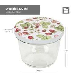 05-00082291-Sturz-Glas-230ml-Wald-Erdbeeren-Deckel-Bemassung.jpg 40er Set Sturzglas 230 ml To 82 Wald-Erdbeeren Deckel incl. Rezeptheft_Bild_5